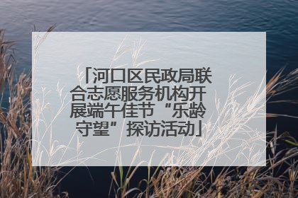 河口区民政局联合志愿服务机构开展端午佳节“乐龄守望”探访活动