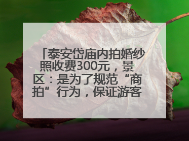 泰安岱庙内拍婚纱照收费300元，景区：是为了规范“商拍”行为，保证游客体验，收取费用全部上交国库