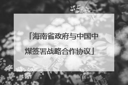 海南省政府与中国中煤签署战略合作协议