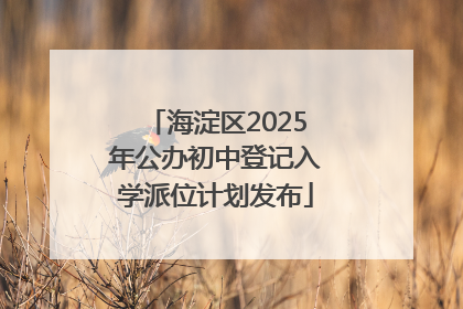 海淀区2025年公办初中登记入学派位计划发布
