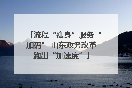 流程“瘦身”服务“加码” 山东政务改革跑出“加速度”