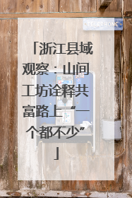 浙江县域观察：山间工坊诠释共富路上“一个都不少”