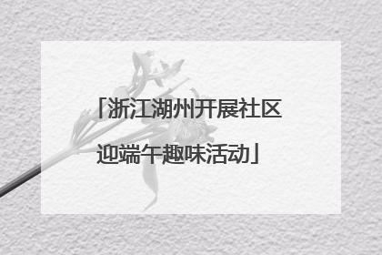 浙江湖州开展社区迎端午趣味活动