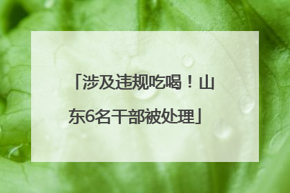 涉及违规吃喝！山东6名干部被处理