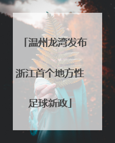 温州龙湾发布浙江首个地方性足球新政