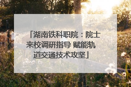 湖南铁科职院：院士来校调研指导 赋能轨道交通技术攻坚