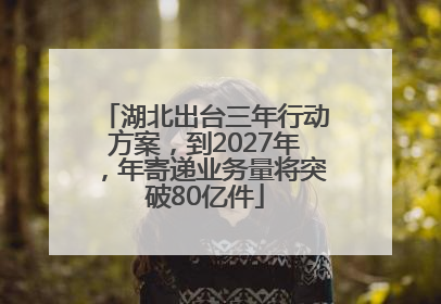 湖北出台三年行动方案，到2027年，年寄递业务量将突破80亿件