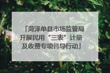 菏泽单县市场监管局开展民用“三表”计量及收费专项督导行动