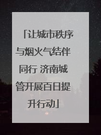 让城市秩序与烟火气结伴同行 济南城管开展百日提升行动