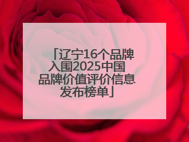 辽宁16个品牌入围2025中国品牌价值评价信息发布榜单