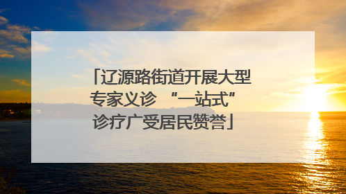 辽源路街道开展大型专家义诊 “一站式”诊疗广受居民赞誉
