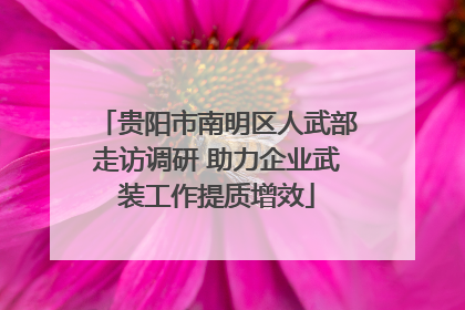 贵阳市南明区人武部走访调研 助力企业武装工作提质增效