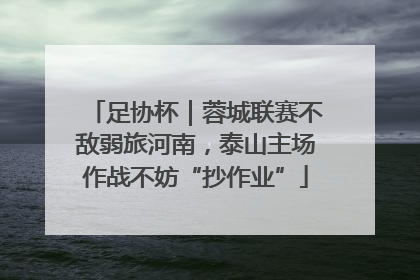 足协杯｜蓉城联赛不敌弱旅河南，泰山主场作战不妨“抄作业”