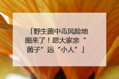 野生菌中毒风险地图来了！愿大家亲“菌子”远“小人”