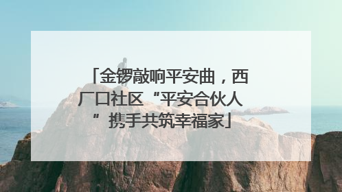 金锣敲响平安曲，西厂口社区“平安合伙人”携手共筑幸福家