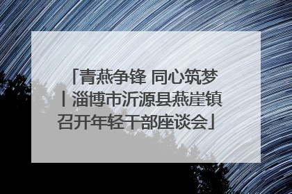 青燕争锋 同心筑梦丨淄博市沂源县燕崖镇召开年轻干部座谈会