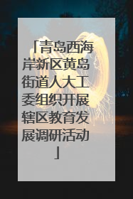 青岛西海岸新区黄岛街道人大工委组织开展辖区教育发展调研活动