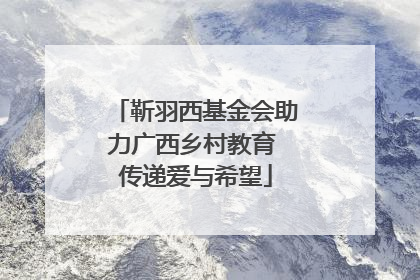 靳羽西基金会助力广西乡村教育 传递爱与希望