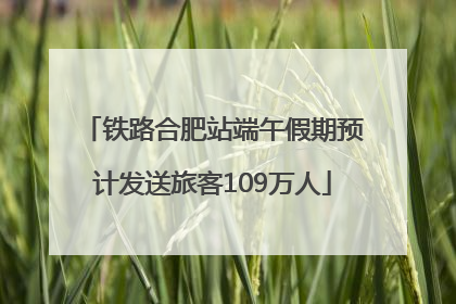 铁路合肥站端午假期预计发送旅客109万人