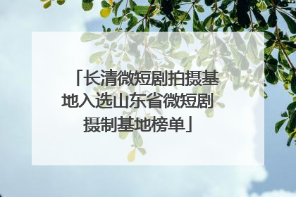 长清微短剧拍摄基地入选山东省微短剧摄制基地榜单