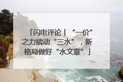 闪电评论丨“一价”之力撬动“三水”，新格局做好“水文章”