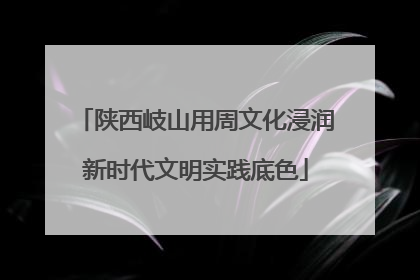 陕西岐山用周文化浸润新时代文明实践底色