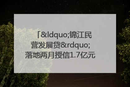 “锦江民营发展贷”落地两月授信1.7亿元，惠及118家民企