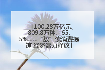 100.28万亿元、809.8万种、65.5%……“数”读消费提速 经济潜力释放