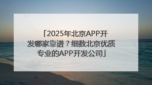 2025年北京APP开发哪家靠谱？细数北京优质专业的APP开发公司