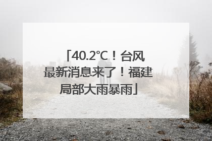 40.2℃！台风最新消息来了！福建局部大雨暴雨