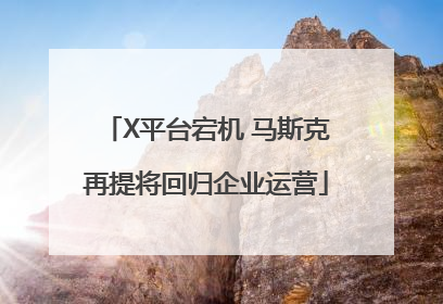 X平台宕机 马斯克再提将回归企业运营
